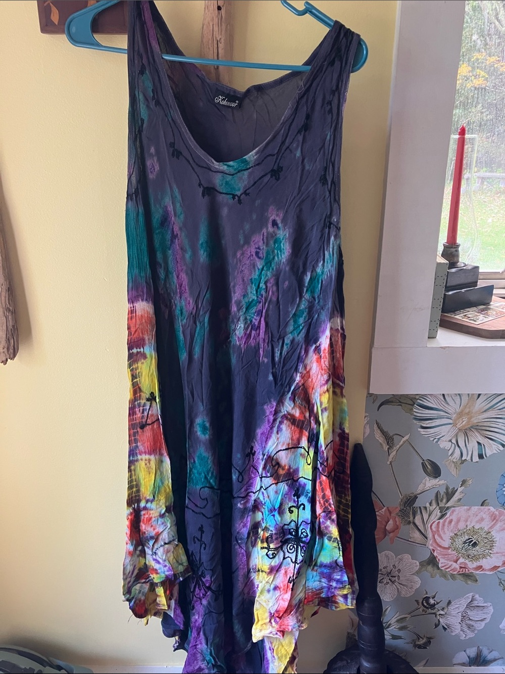 Ethereal Multicolor Tie-Dye Sleeveless Tunic Dress